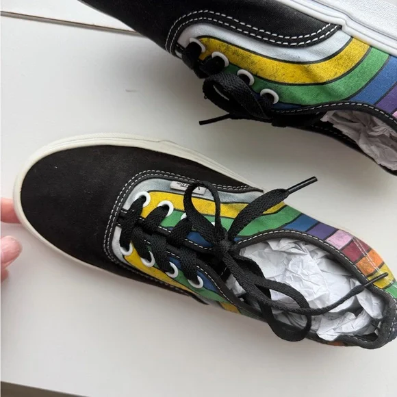 Vans Black Multicolor Stripe Sneakers - Picture 8 of 10